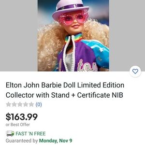 Elton John Barbie Doll Limited Collector Edition